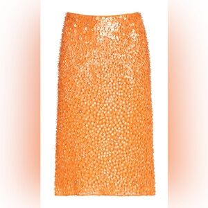 Des Phemmes Sequin Embellished Orange Skirt